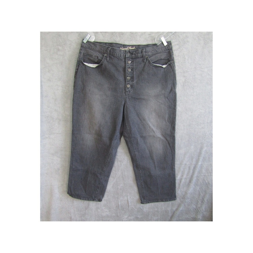 Universal Thread Vintage Straight Button Fly Cropped Jeans‎ Gray Women's Size 18